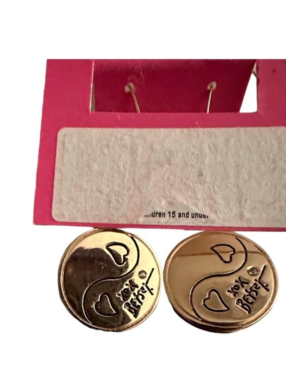 Betsey Johnson Enchanted Yin Yang Drop Earrings Pink Purple NWT - Picture 5 of 14